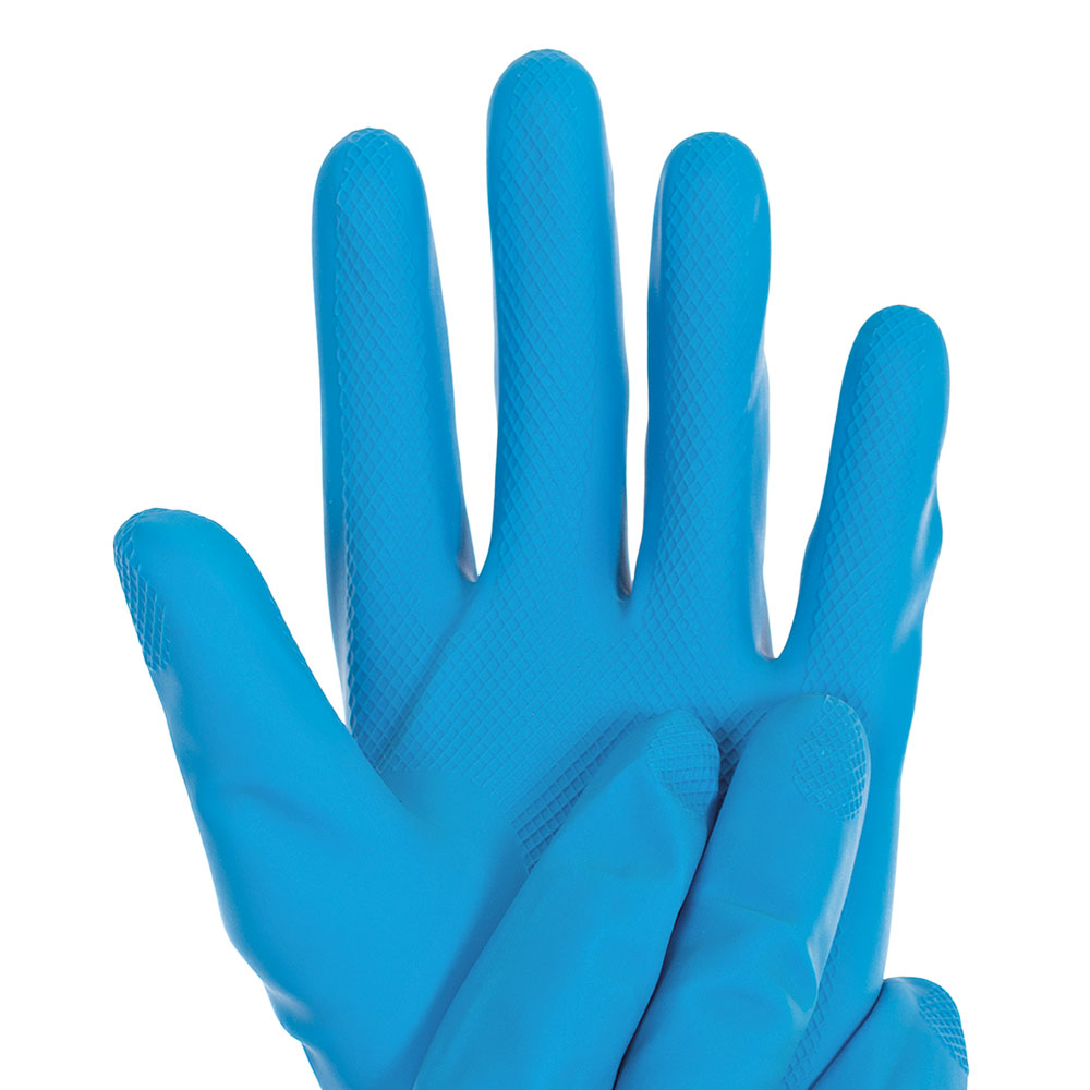 Chemikalienschutzhandschuhe Satin Blue aus Latex, die Handfläche