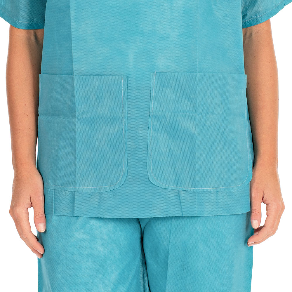 Nursing sets made of SMS in green with pockets