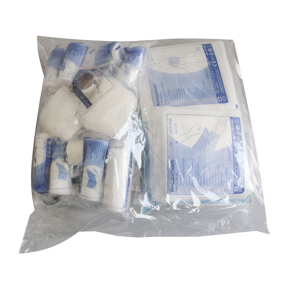 First aid refill pack SAN according to DIN 13169 in the top view
