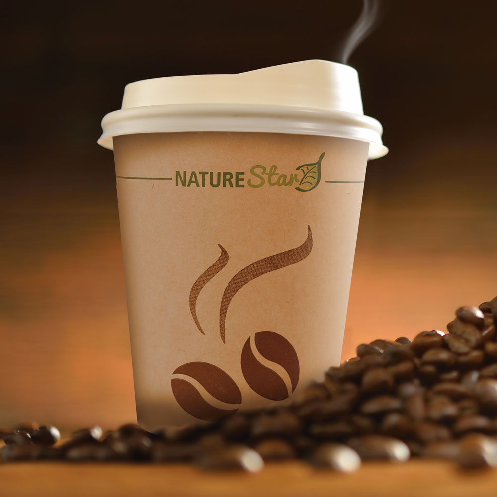 Coffee cup Mocca made of kraft paper FSC®-certified for 200ml with lid
