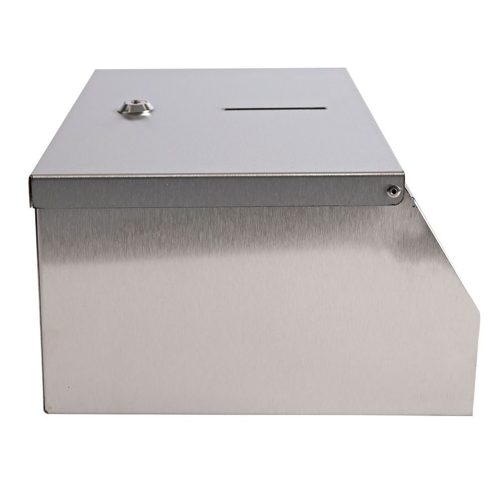 Falthandtuchspender, C- & V/ZZ-Falzung aus Edelstahl, Seitenansicht