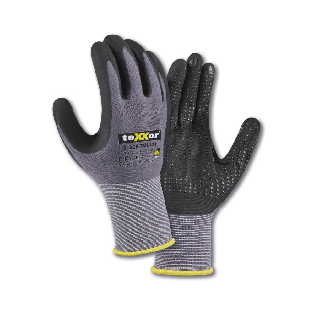 Arbeitshandschuhe Montagehandschuhe teXXor 2450 black touch 24 Paar Arbeitshandschuhe Montagehandschuhe teXXor 2450 black touch 24 Paar