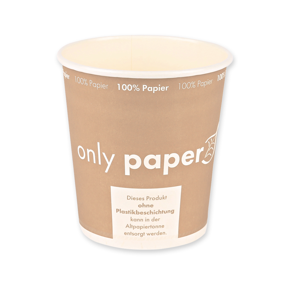 Bio Suppenbecher Only Paper aus Pappe in der Frontansicht