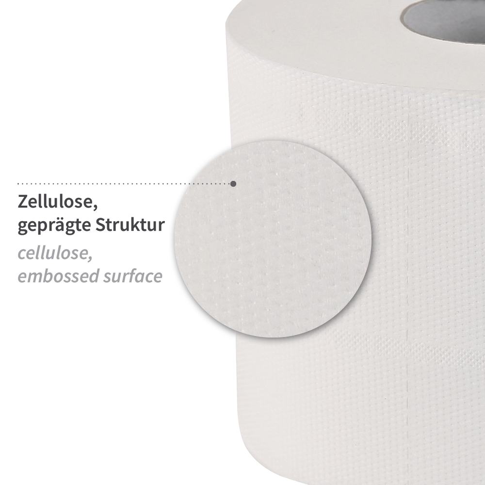 Toilet paper, small roll, 3-ply made of cellulose, material