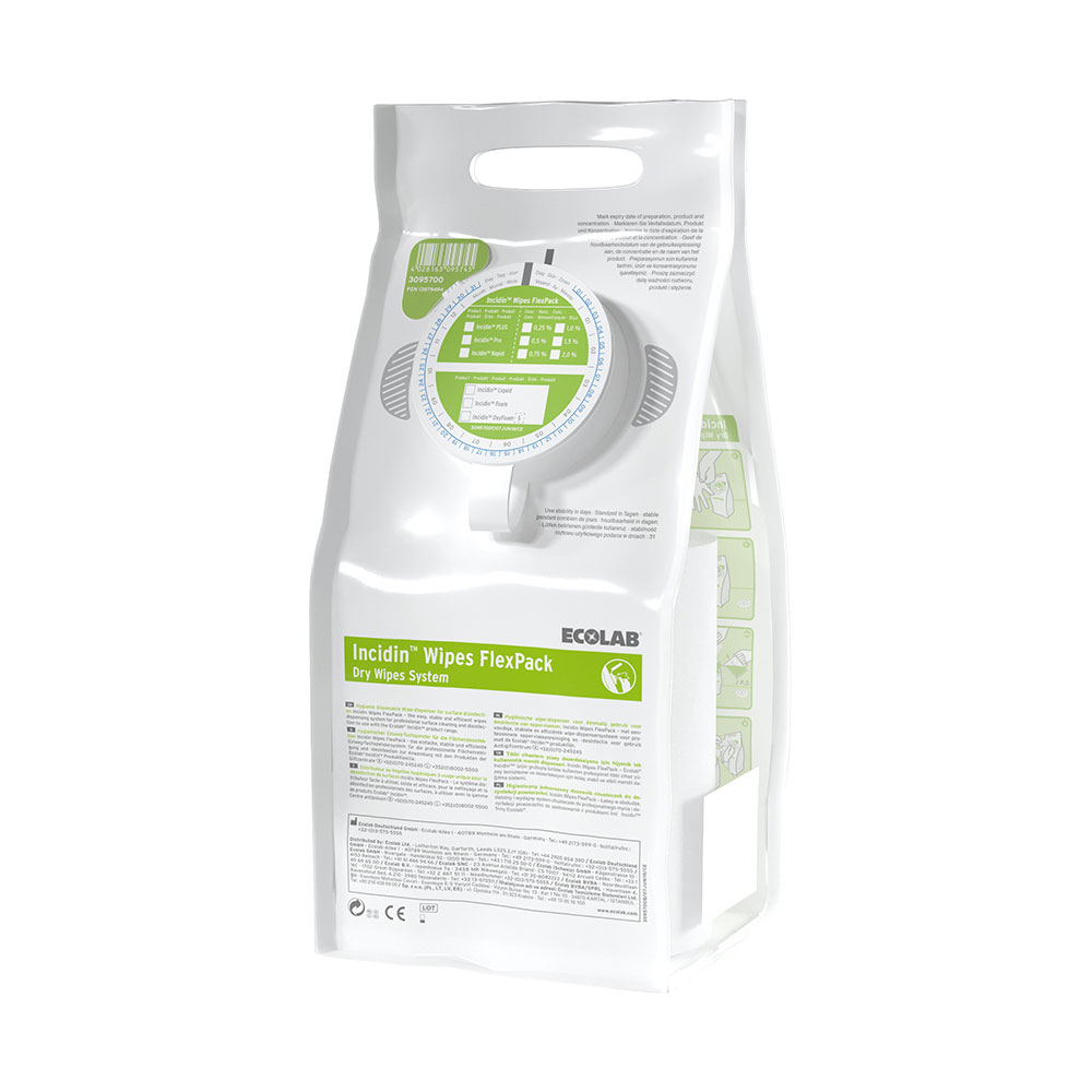 Ecolab Incidin® Wipes FlexPack, Einweg-Tuchspender, green Ecolab Incidin® Wipes FlexPack Einweg-Tuchspender in green