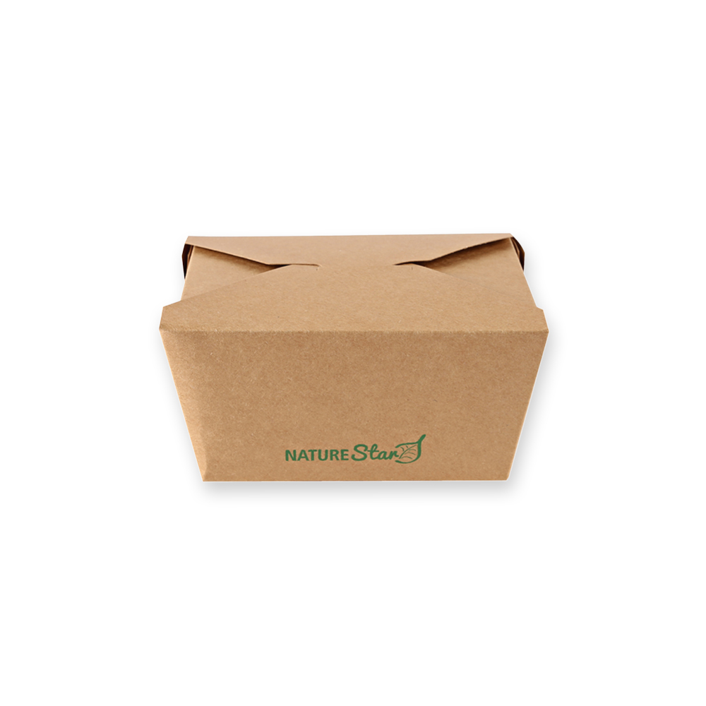 Organic food boxes Menu made of kraft paper/PE, in front view, smallest size