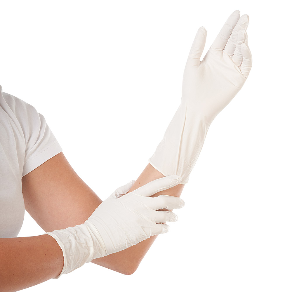 Nitrile gloves Safe Long powder-free in white