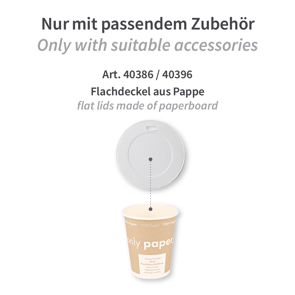 Kaffeebecher Only Paper | Pappe, passendes Zubehör Kaffeebecher Only Paper aus Pappe mit passendem Zubehör