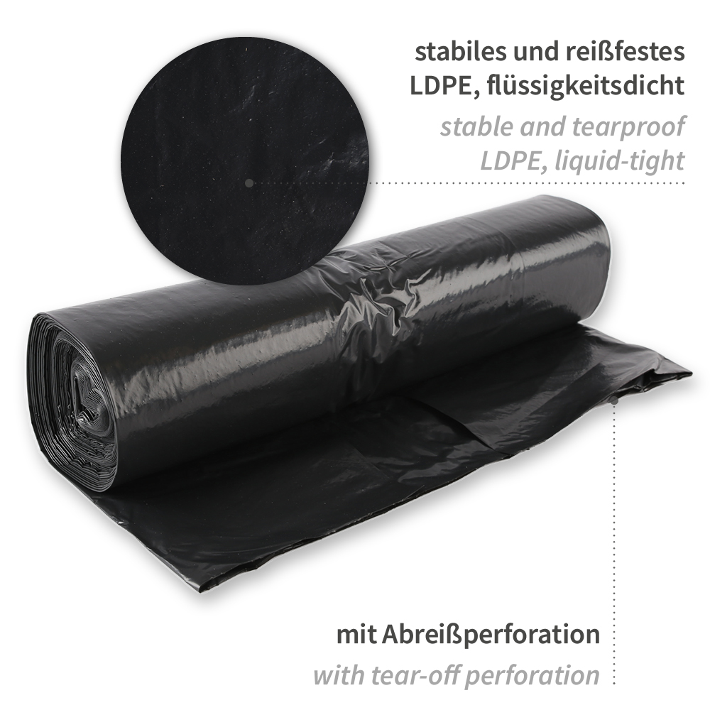 Müllsäcke Light, 240 l aus LDPE, auf Rolle, Schrägansicht