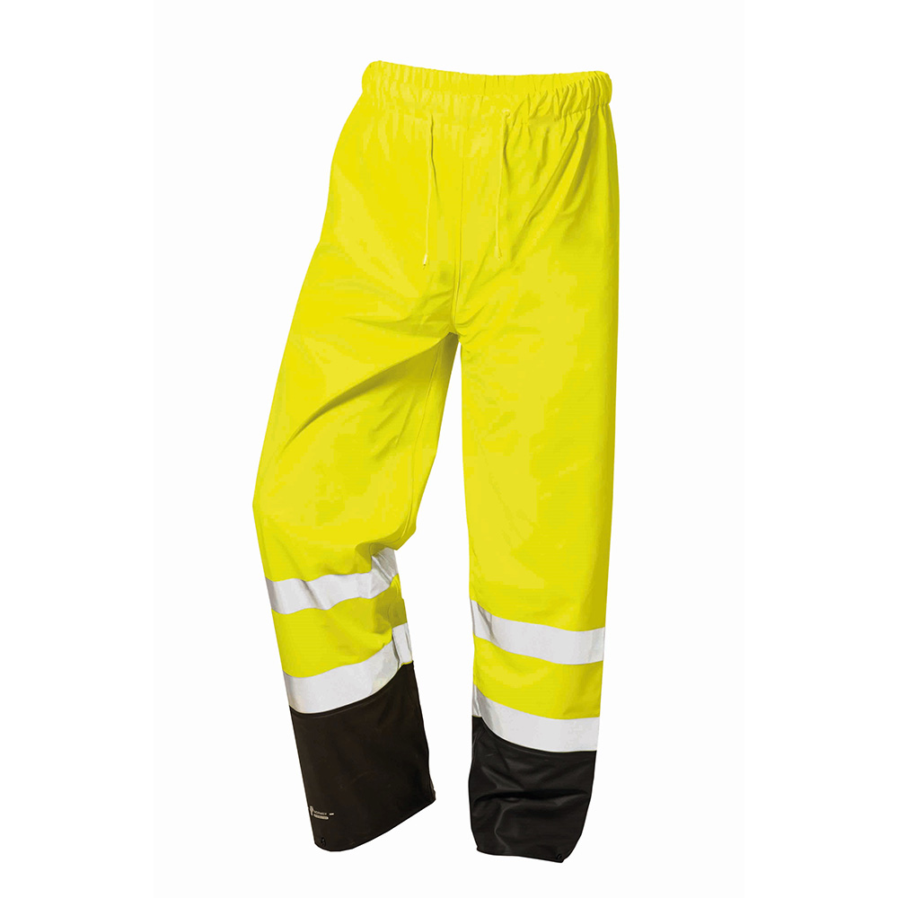 Norway Dirk 2370 high vis PU rain trousers in the oblique view