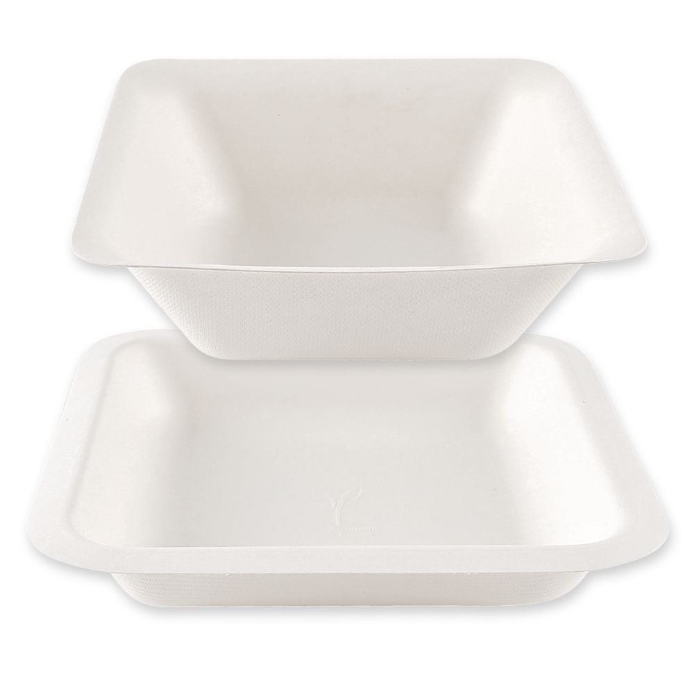 Organic trays Eleganza, square made from bagasse , preview image