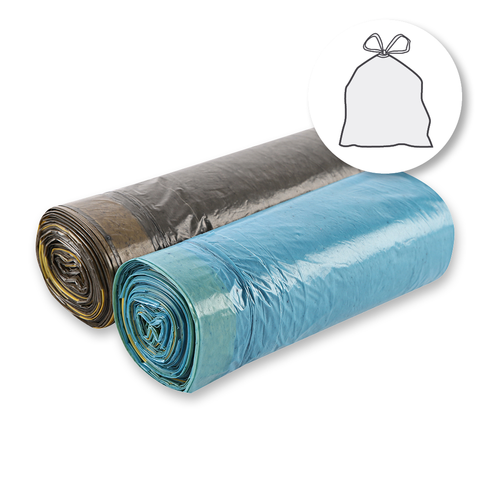 Garbage bags with drawstrings Eco, 60 l made of LDPE on roll as category picture