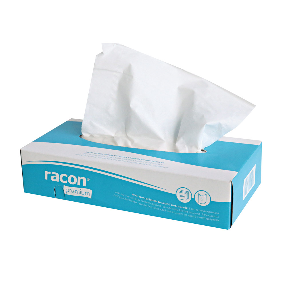 Cosmetic tissues, 2-ply made of cellulose