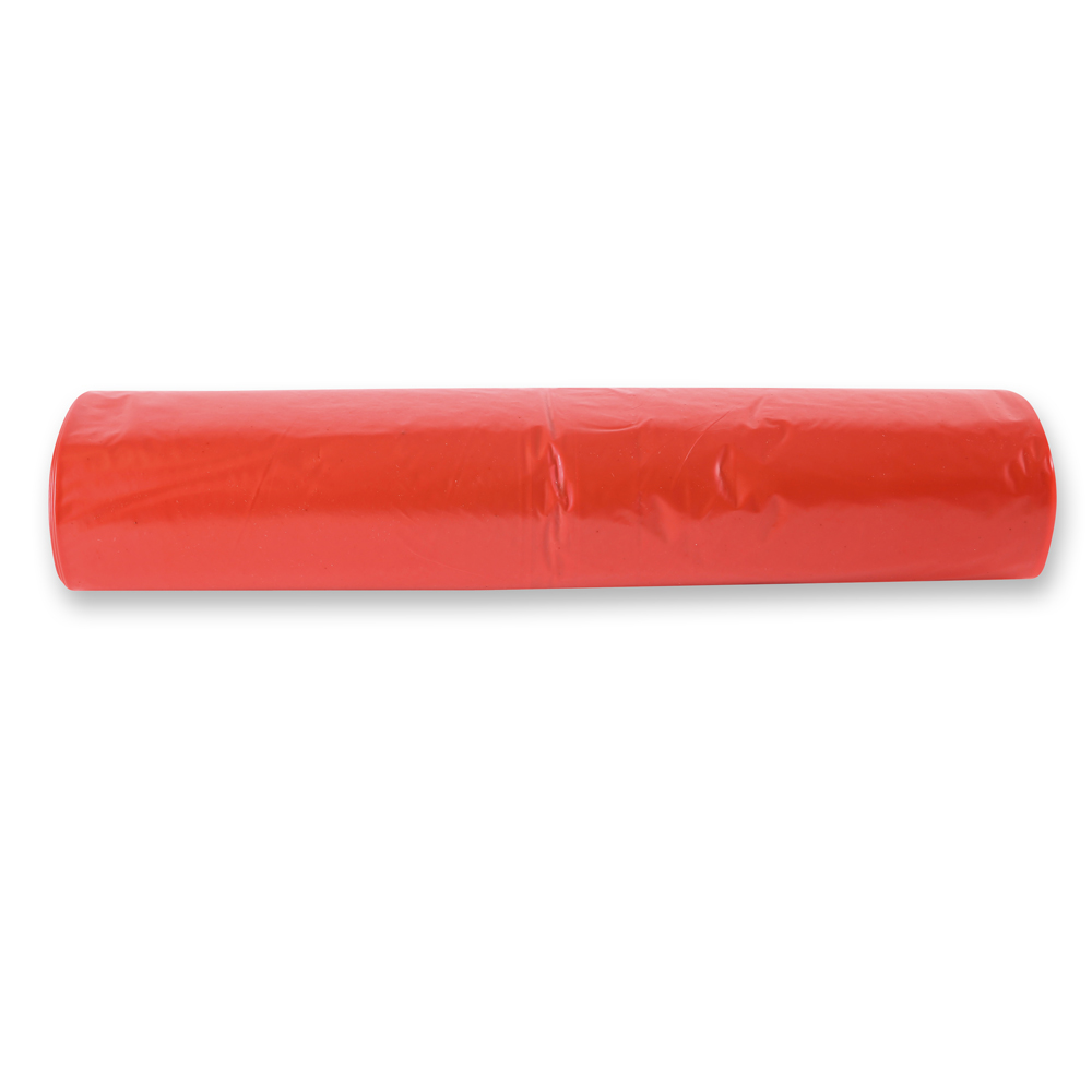 Waste bags, 120 l made of LDPE on roll in red in the front view