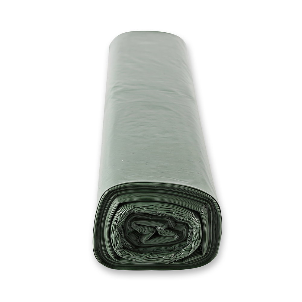 Waste bags Eco, 120 l made of LDPE on roll in green in the side view