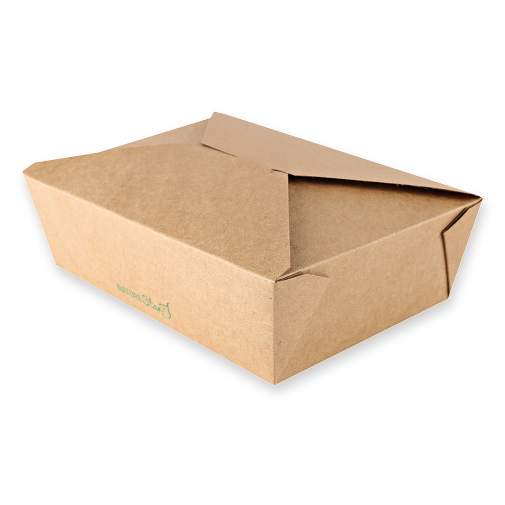Organic food boxes Menu made of kraft paper/PE with measurements 21,5x16,2cm
