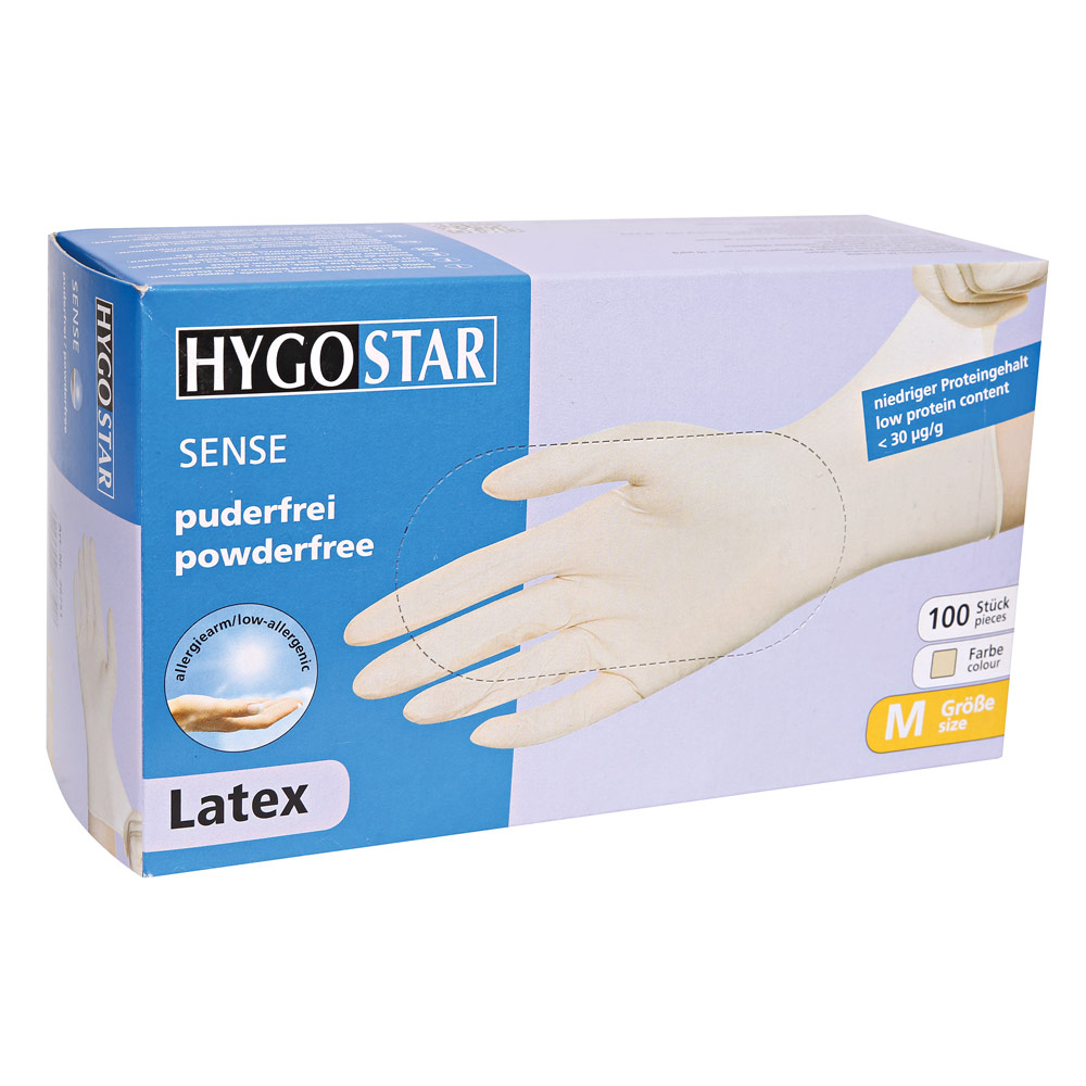 Latex gloves Sense powder-free in natural in a package