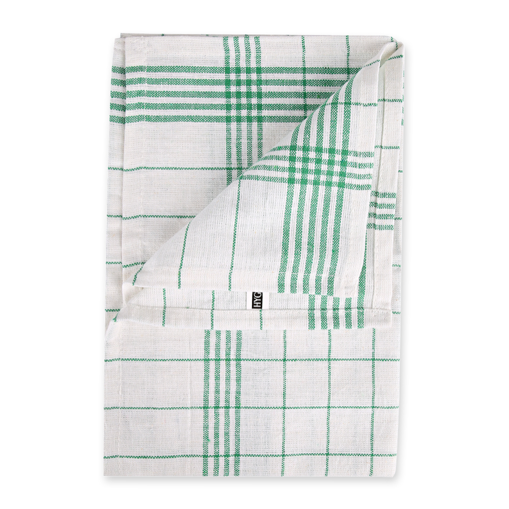Dish towels half-linen made of cotton and linen, green
