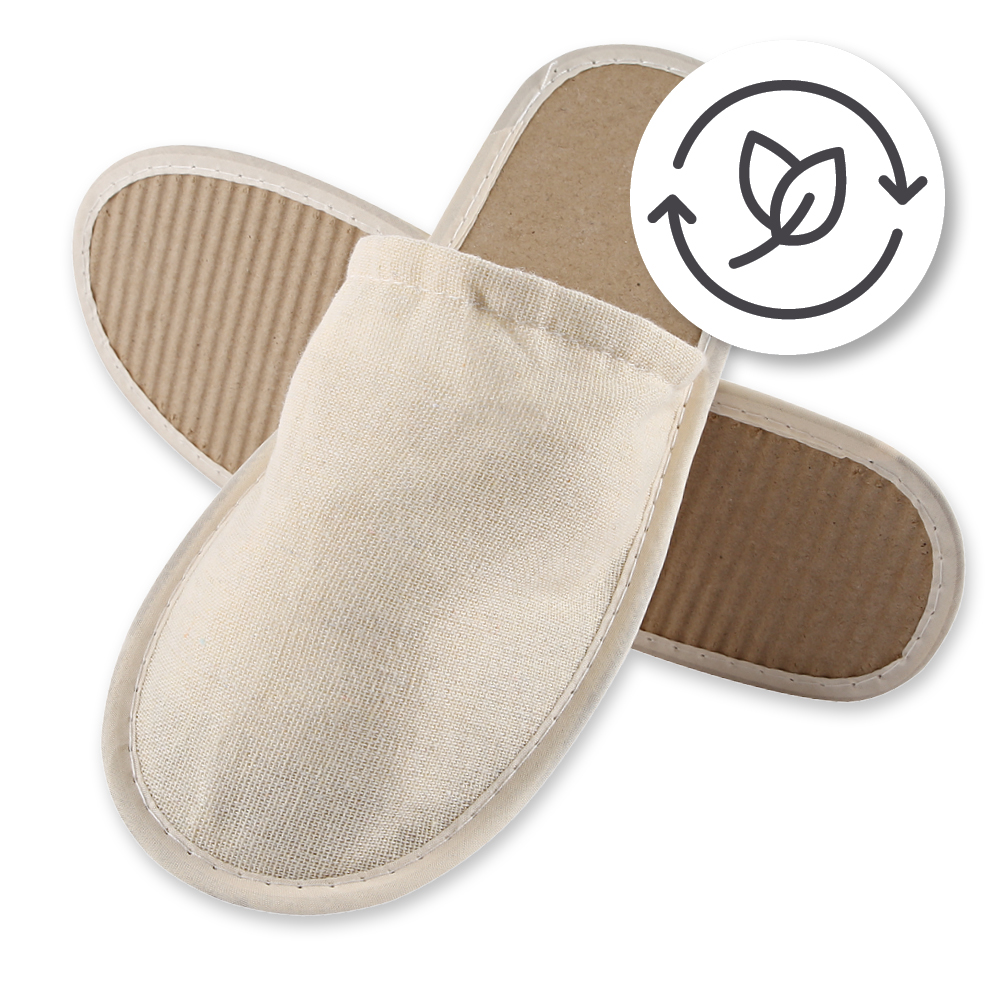 Organic slipper, closed made of linen/cotton/paper, preview image