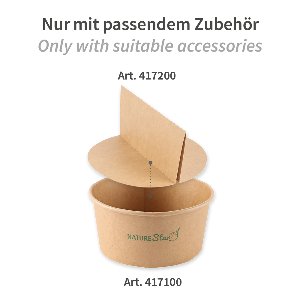 Bio Trenneinsätze für Salatschalen 1000 ml, Ø 150 mm | Kraftpapier/PE, FSC®-Mix, Gesamtansicht Bio Trenneinsätze für Salatschalen 1000 ml, Ø 150 mm | Kraftpapier/PE, FSC®-Mix in der Gesamtansicht