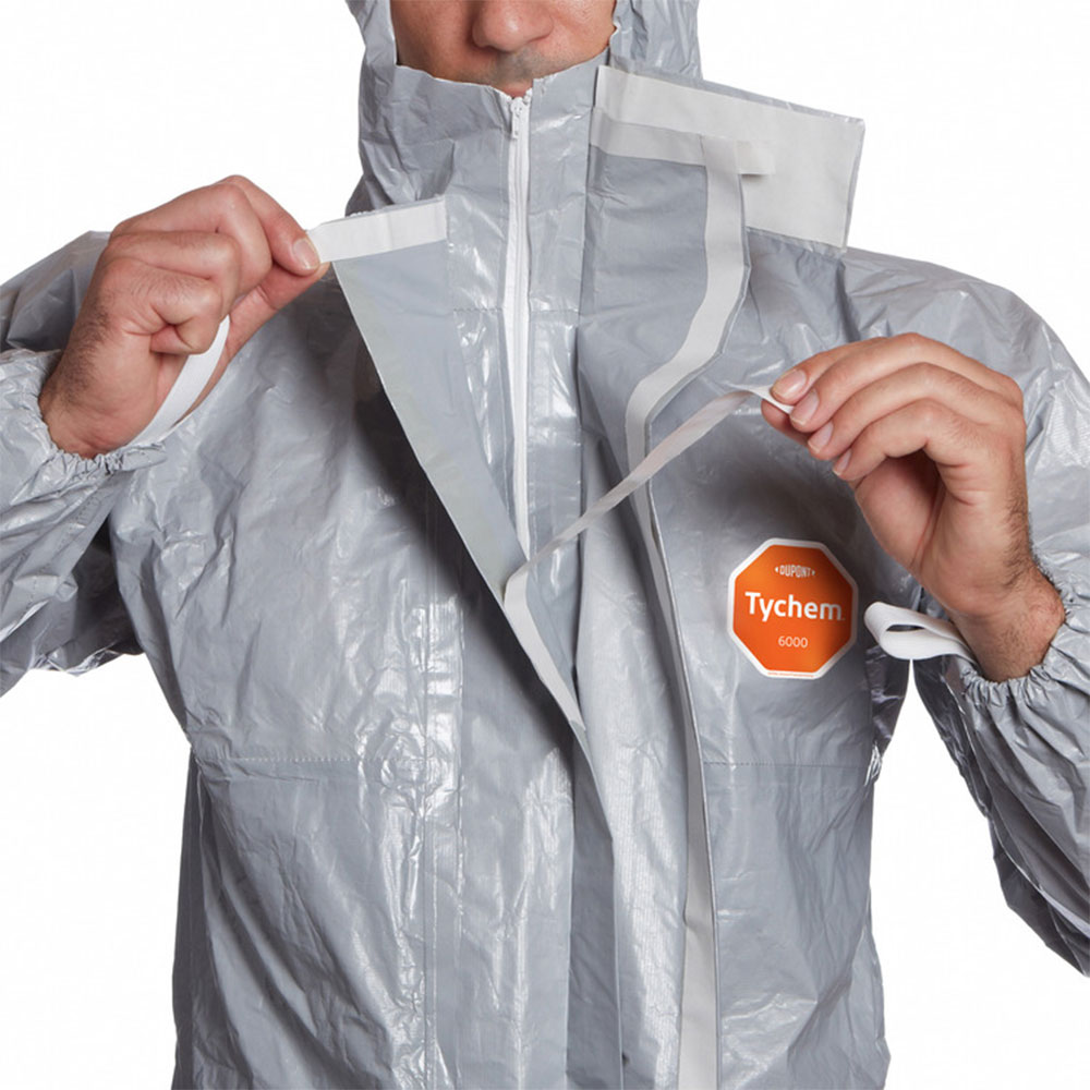 DuPont™ Tychem® 6000 F Chemical Safety Coveralls CHA5 with the closure