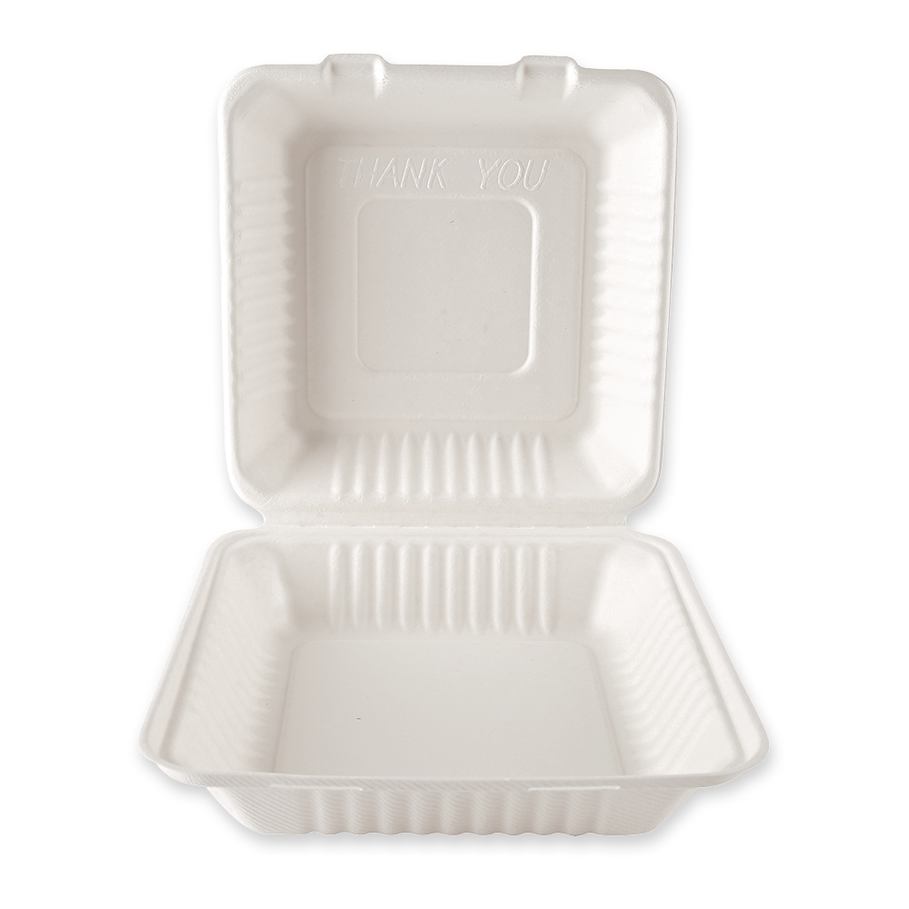 Buy Organic menu boxes with hinged lid, bagasse - 1.3l, 23cm