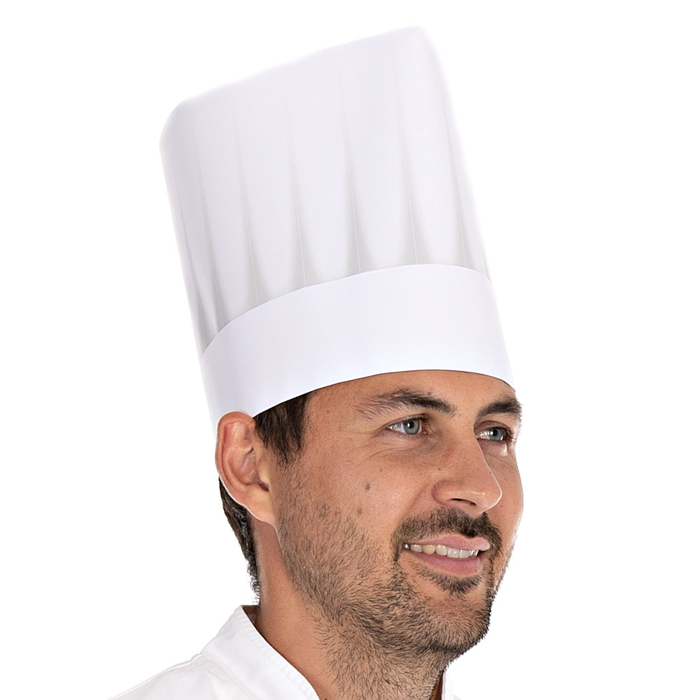 Europa chef's hat made of embossed paper exposed in oblique view