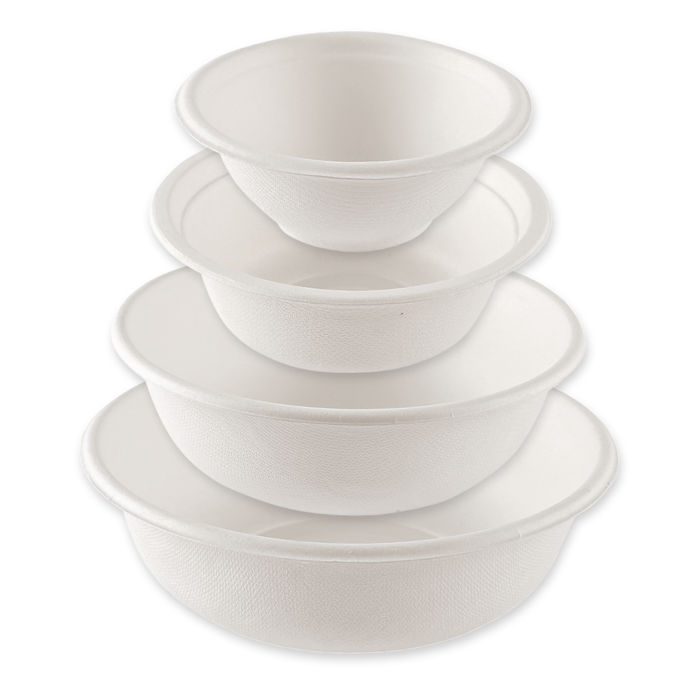 Organic bowls deep, round, made from bagasse, different sizes