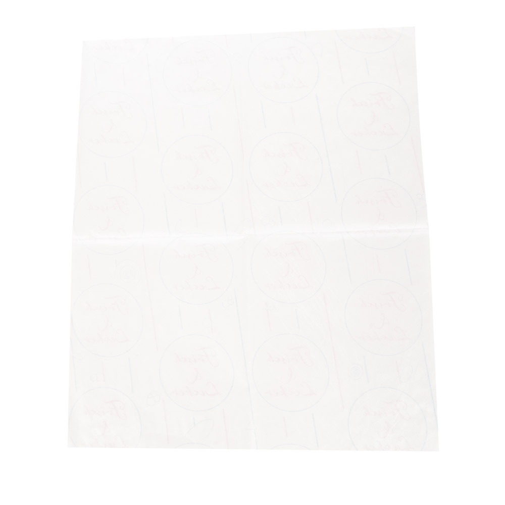 Einschlagpapier fettdicht aus Cellulose, beschichtet in der Draufsicht 