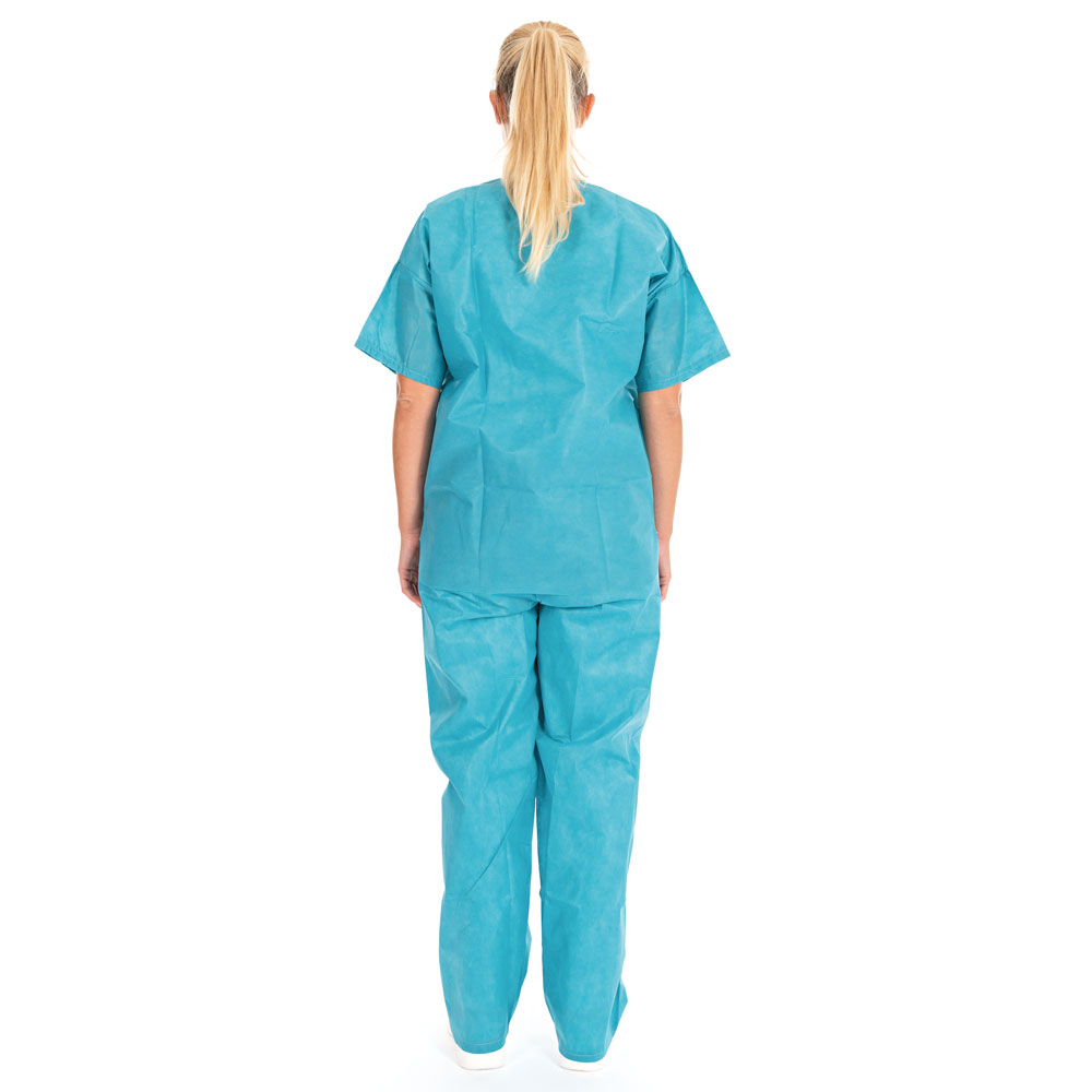 Nursing sets made of SMS in green in the back view