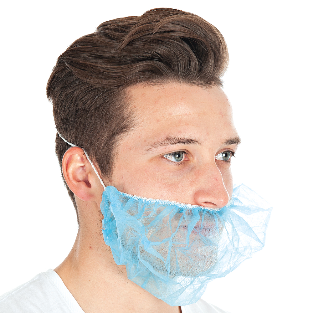 Beard cover Large Eco | PP, machine made, blue, oblique view Beard cover Large Eco as PP and machine made in blue in the oblique view