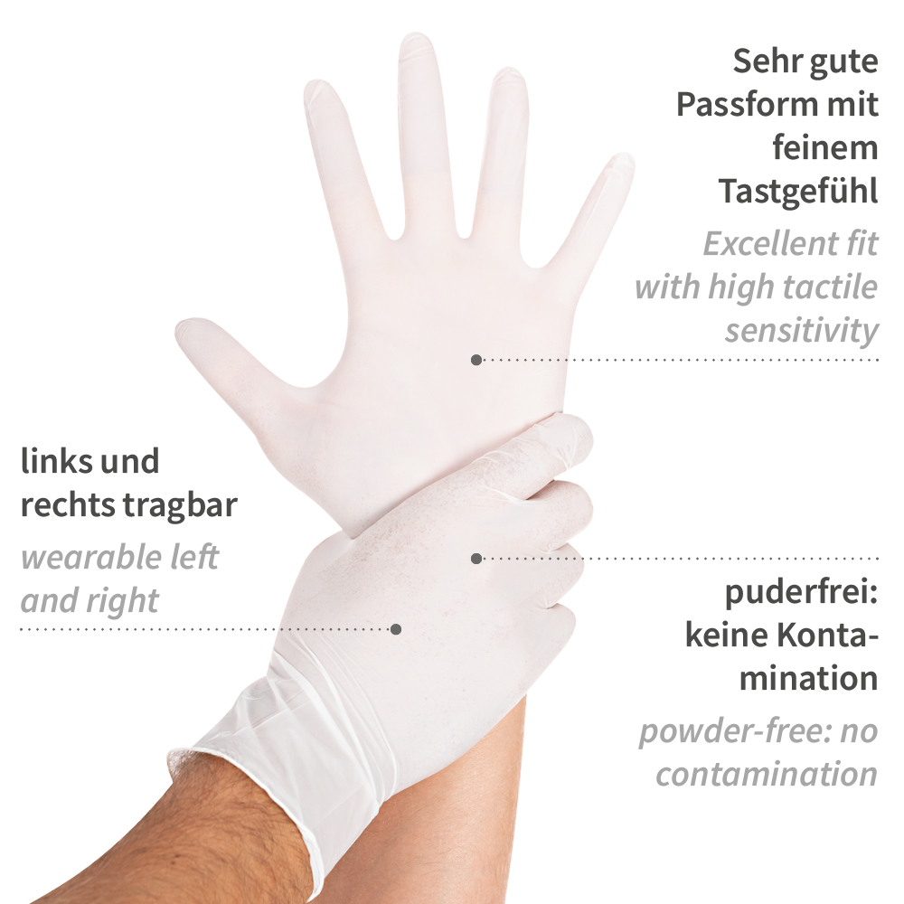 Nitrile gloves Allfood Safe made of powder-free in withe with the explanation