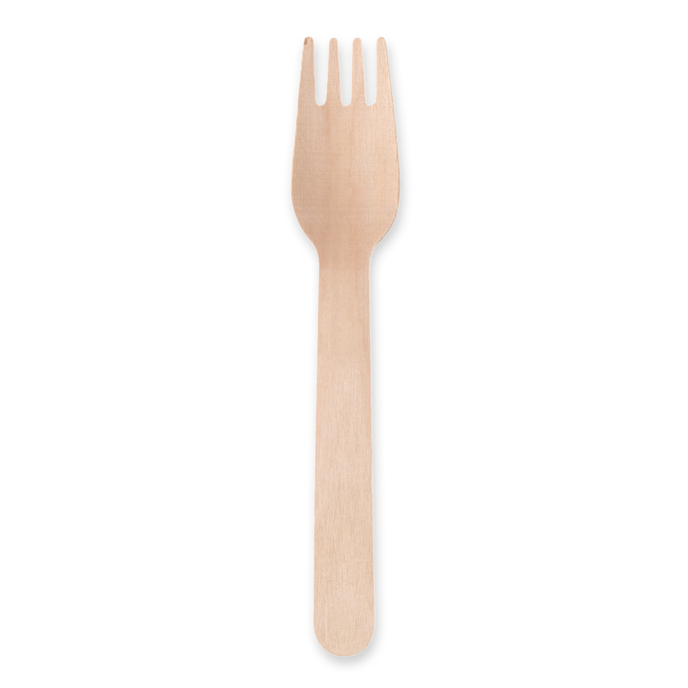 Biodegradable fork made of birch wood and FSC®-certified