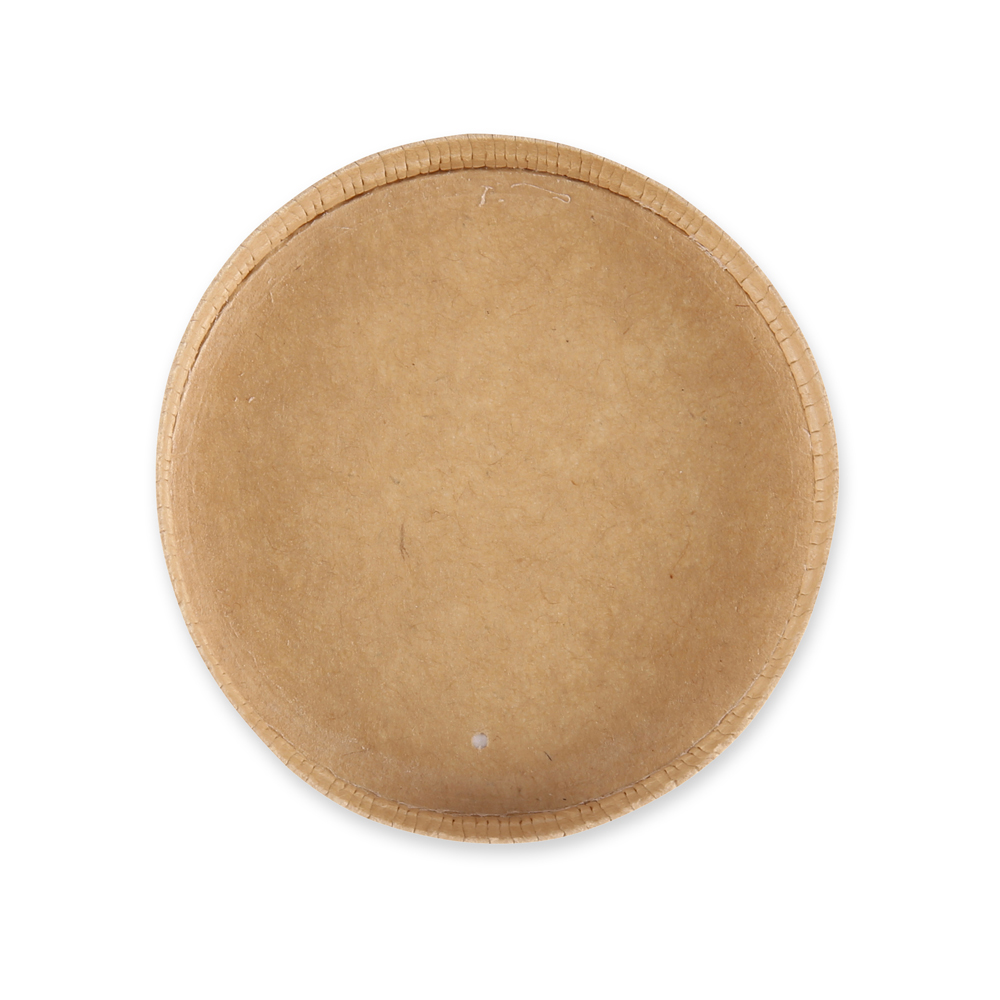 Organic lids for small dip trays made of kraft paper/PE, FSC®-mix, bottom view