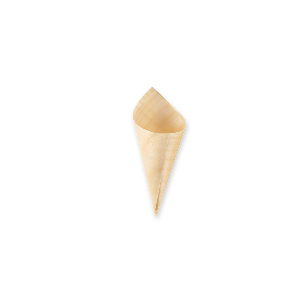 Biodegradable wooden cone made of Pine wood, 80mm