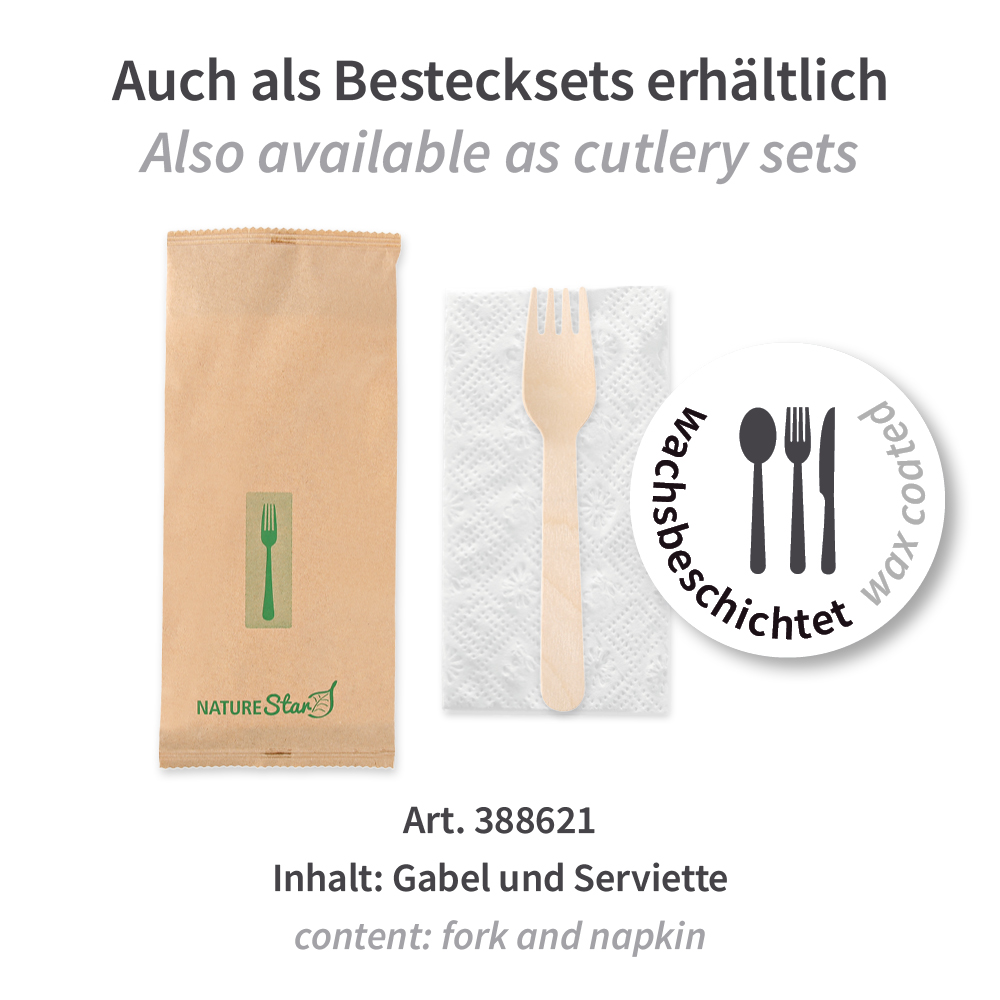 Forks made of wood FSC® 100%, wax coated, cutlery set