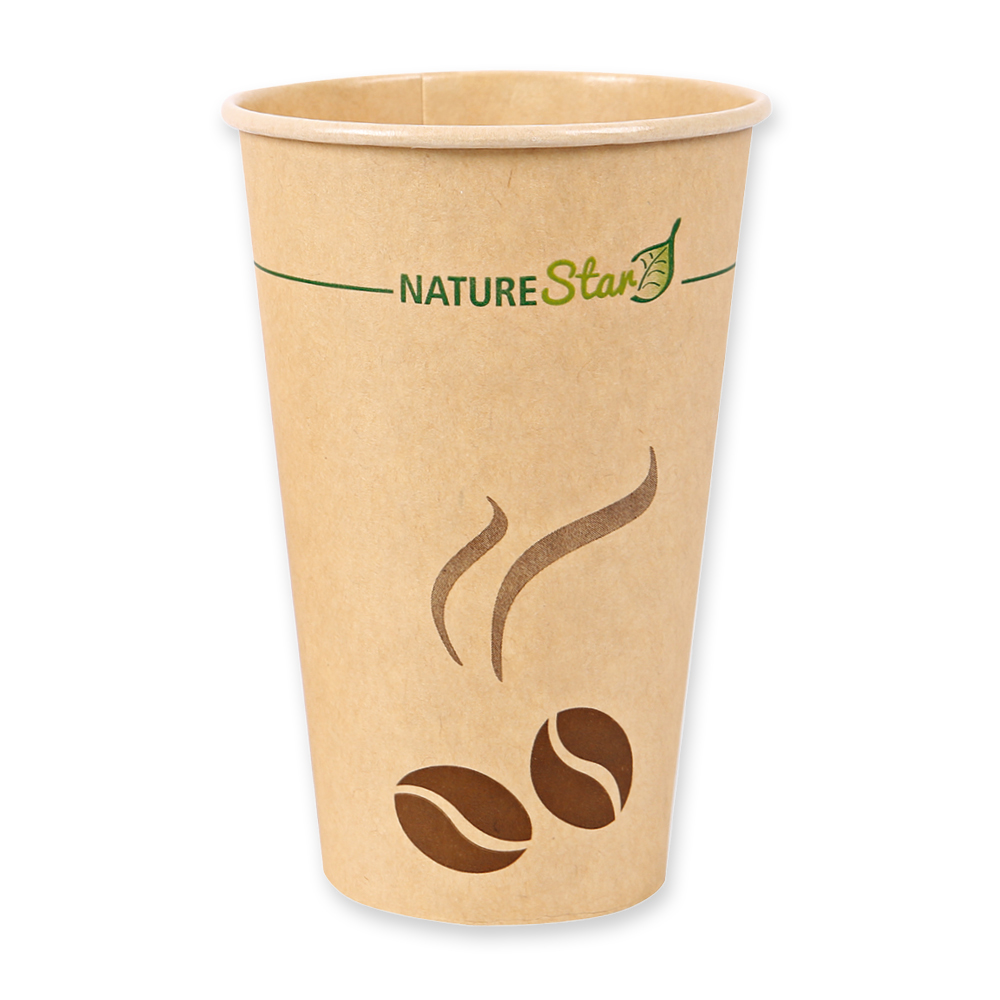 Kaffeebecher Mocca aus Kraftpapier, FSC®-zertifiziert für 300ml in der Frontansicht