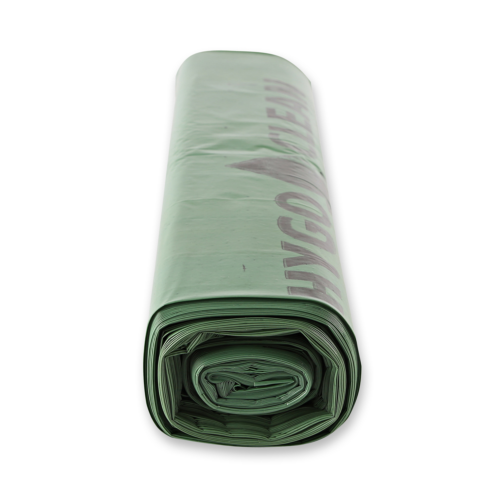 Waste bags, 120 l made of LDPE on roll in green in the side view