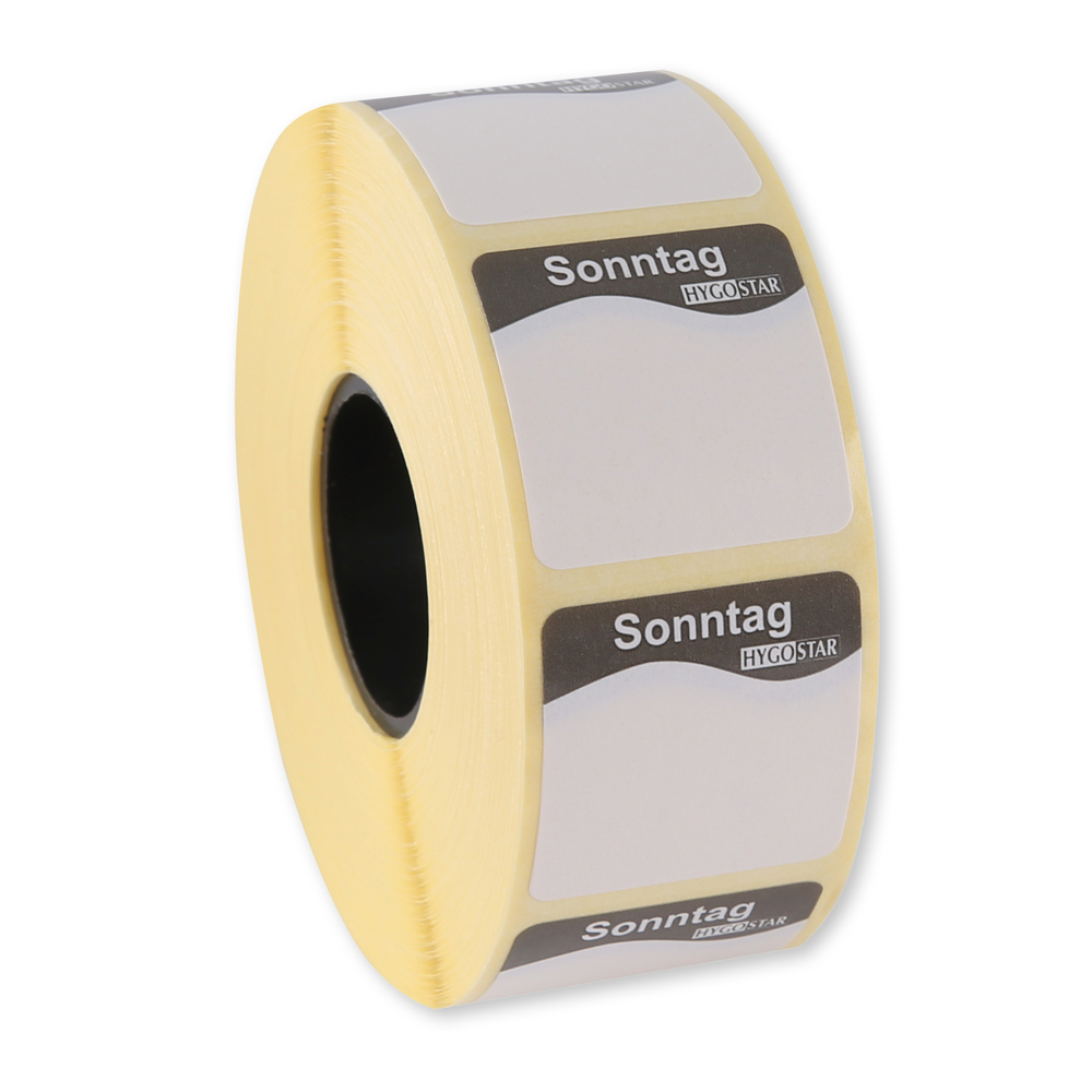 Day labels "Sonntag", size: 25 x 25mm, roll