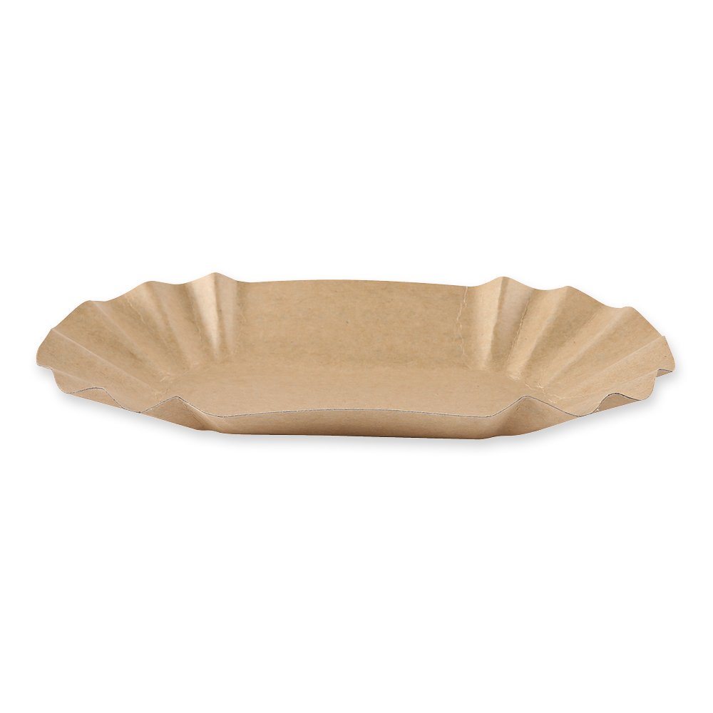 Bio bowl oval made of kraft paper, FSC®-certified, side view