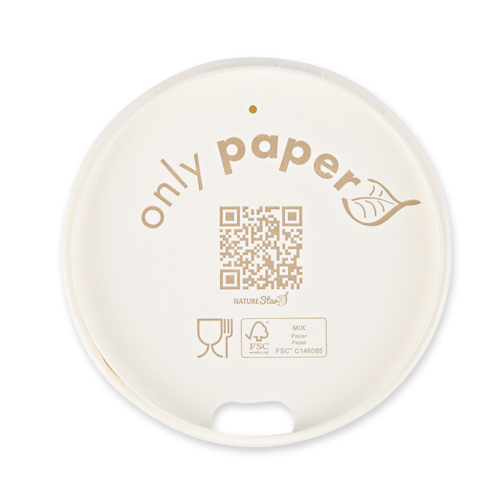 Bio Flachdeckel Only Paper aus Pappe und FSC-Mix in der Draufansicht