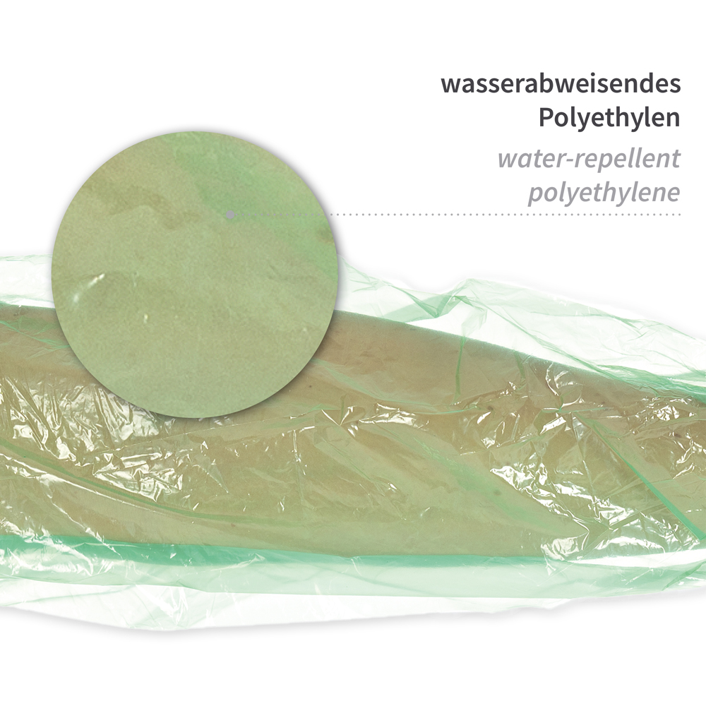 Sleeve protector Light made of PE water-repellent polyethylene in color green