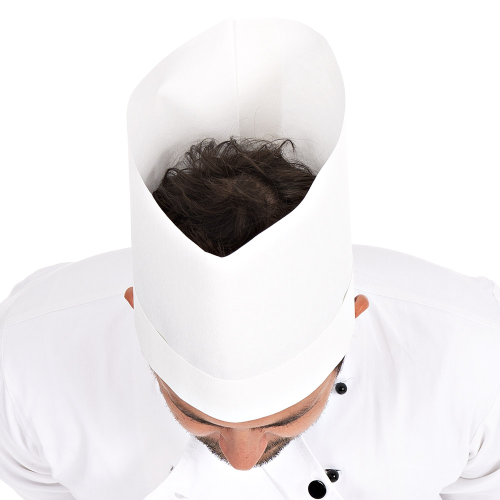 Chef's hats Variable made of special crepe paper exposed in the top view