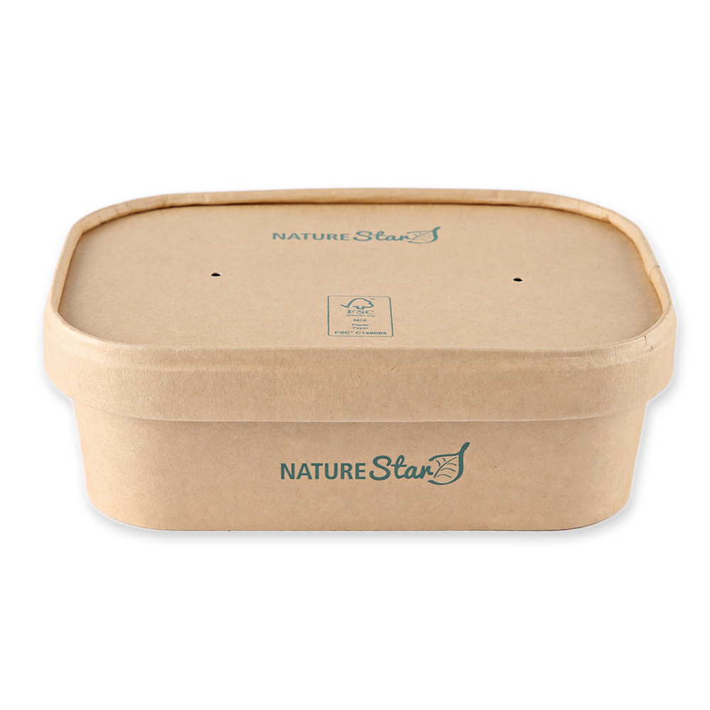 Bio Schalen Takeaway | Kraftpapier/PE, FSC®-Mix, Deckel 417416 Bio Schalen Takeaway aus Kraftpapier/PE, FSC®-Mix mit Deckel 417416