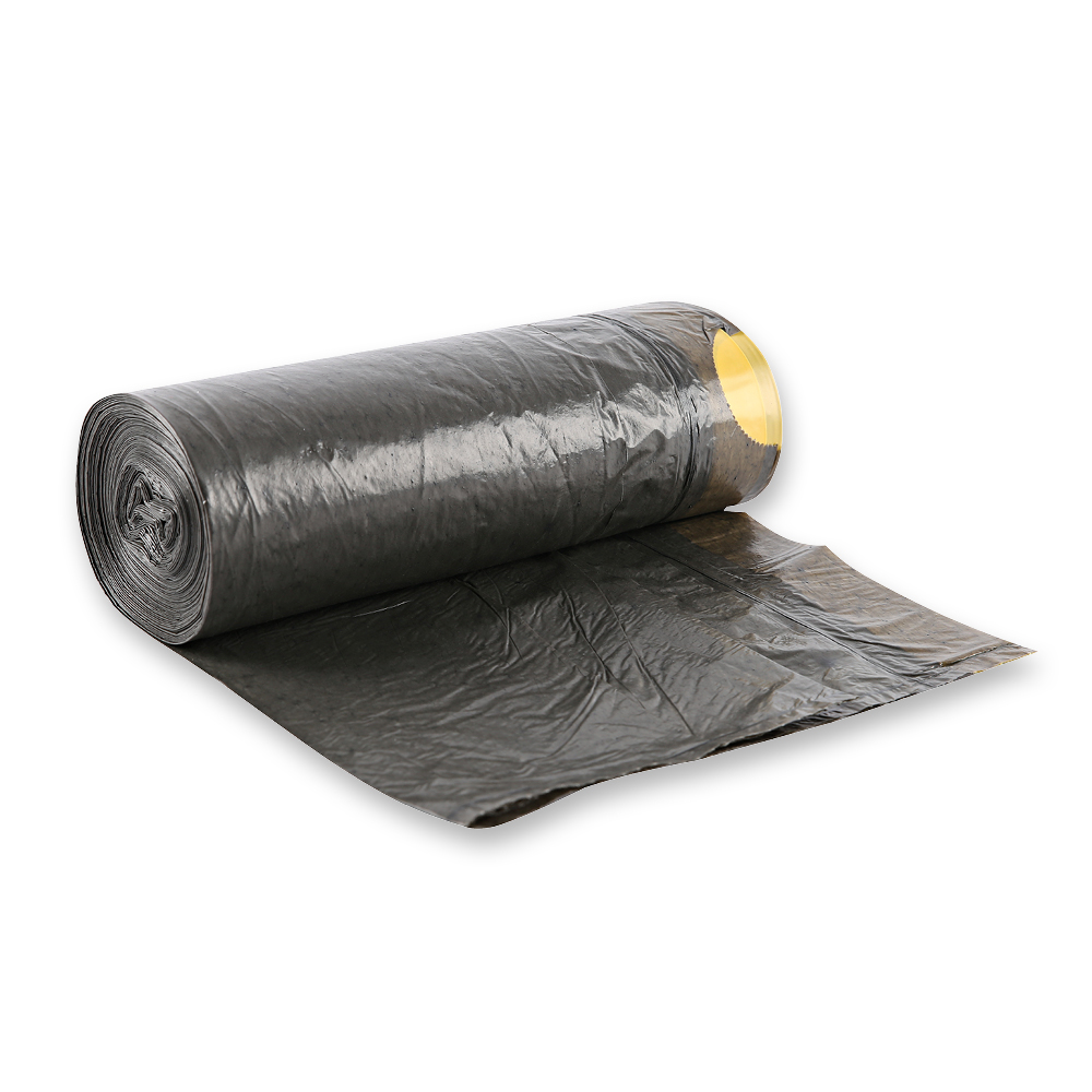 Garbage bags with drawstrings Eco, 60 l made of LDPE on roll in grey in the oblique view