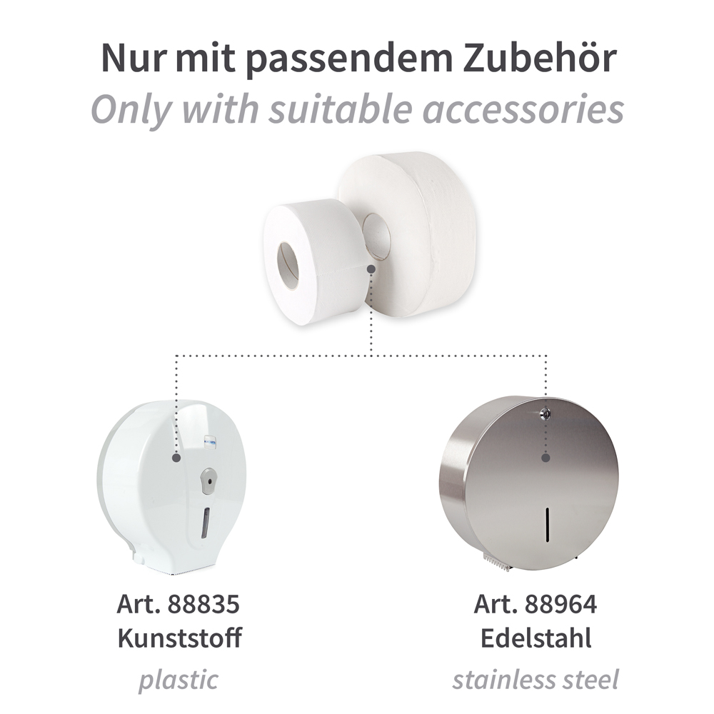 Toilettenpapier, Jumbo, 2-lagig | Recyclingpapier, Zubehör Toilettenpapier, Jumbo, 2-lagig aus Recyclingpapier, Zubehör