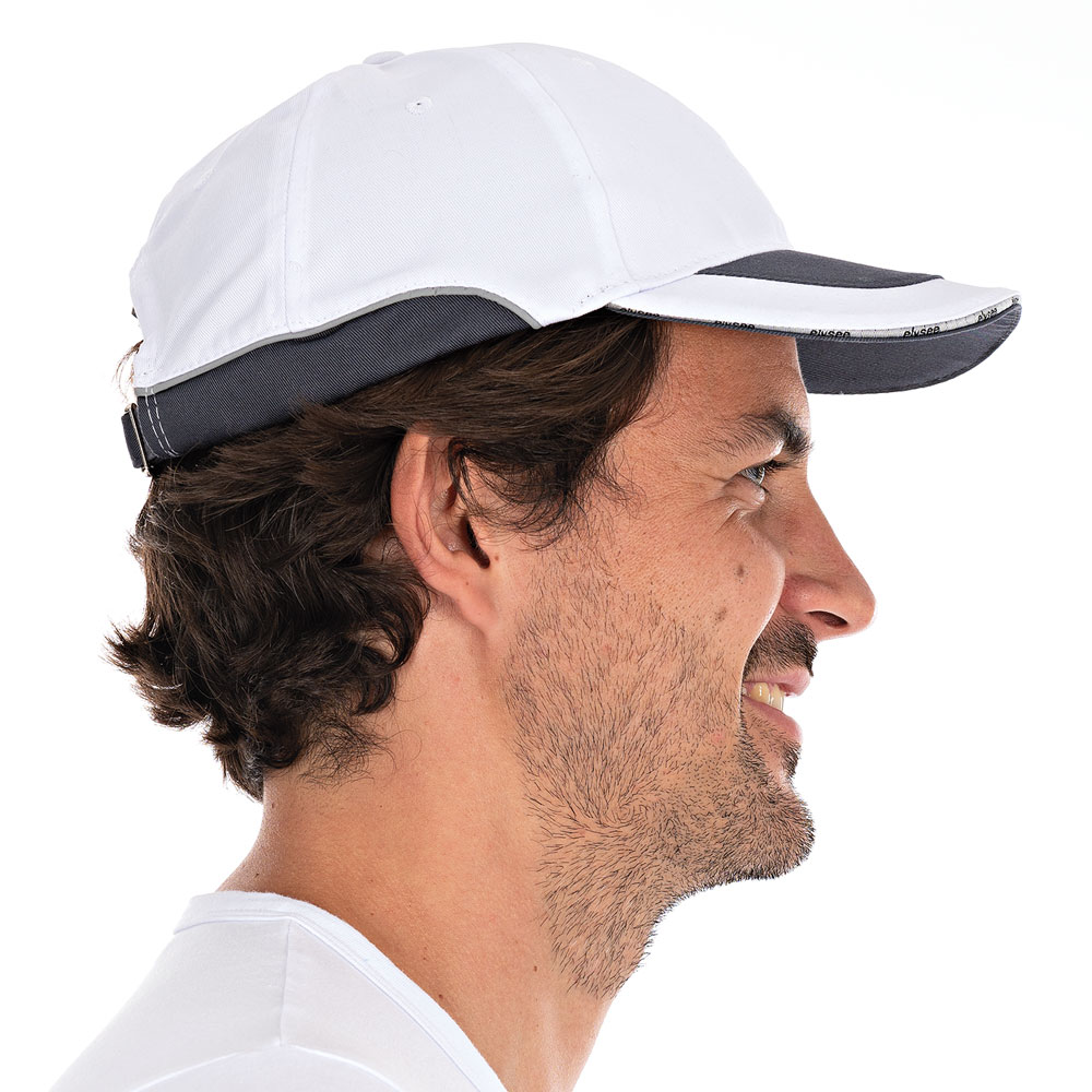 Bump cap "Greg", cotton/polyester in the side view, white