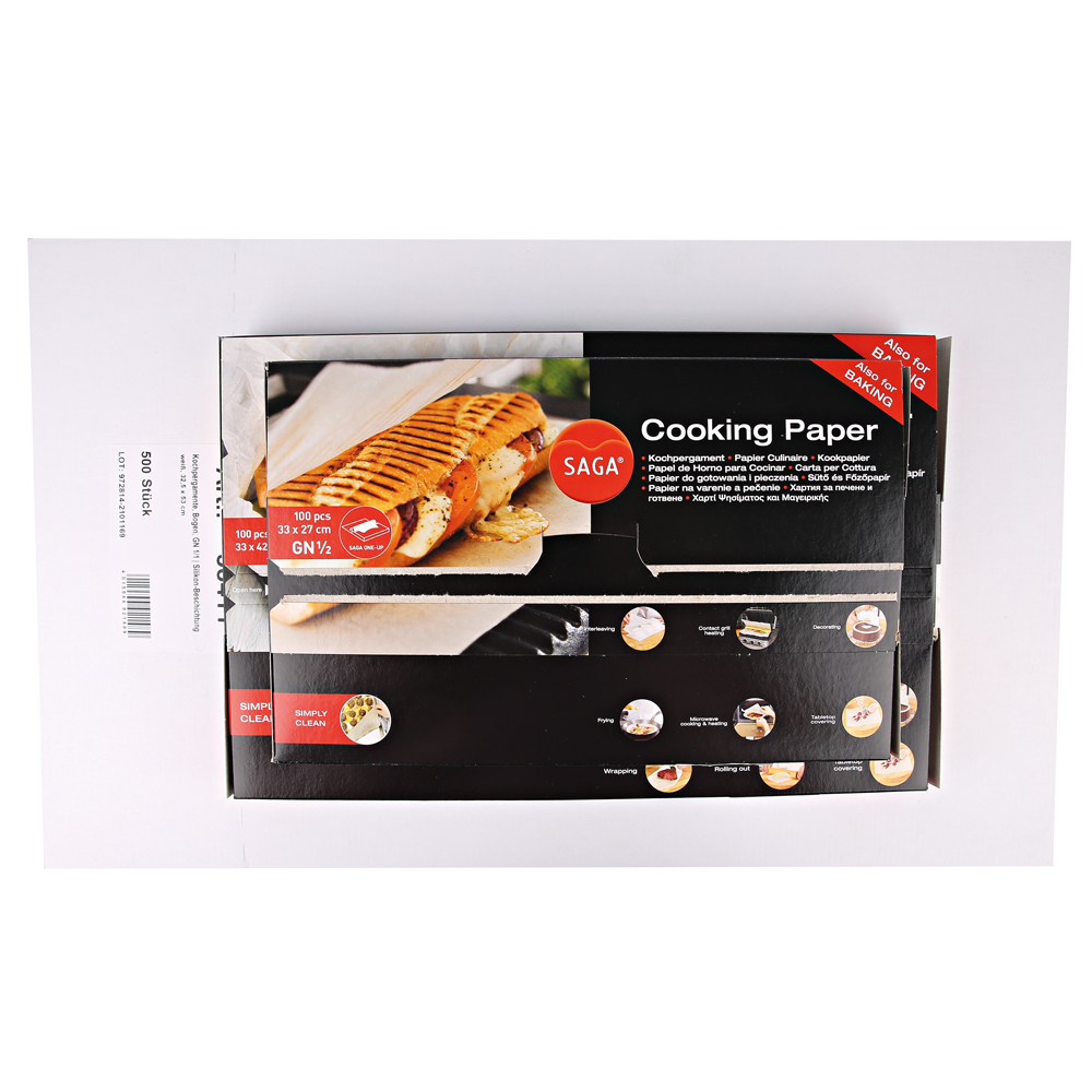 Cooking parchments as sheet with silicone coating in all sizes