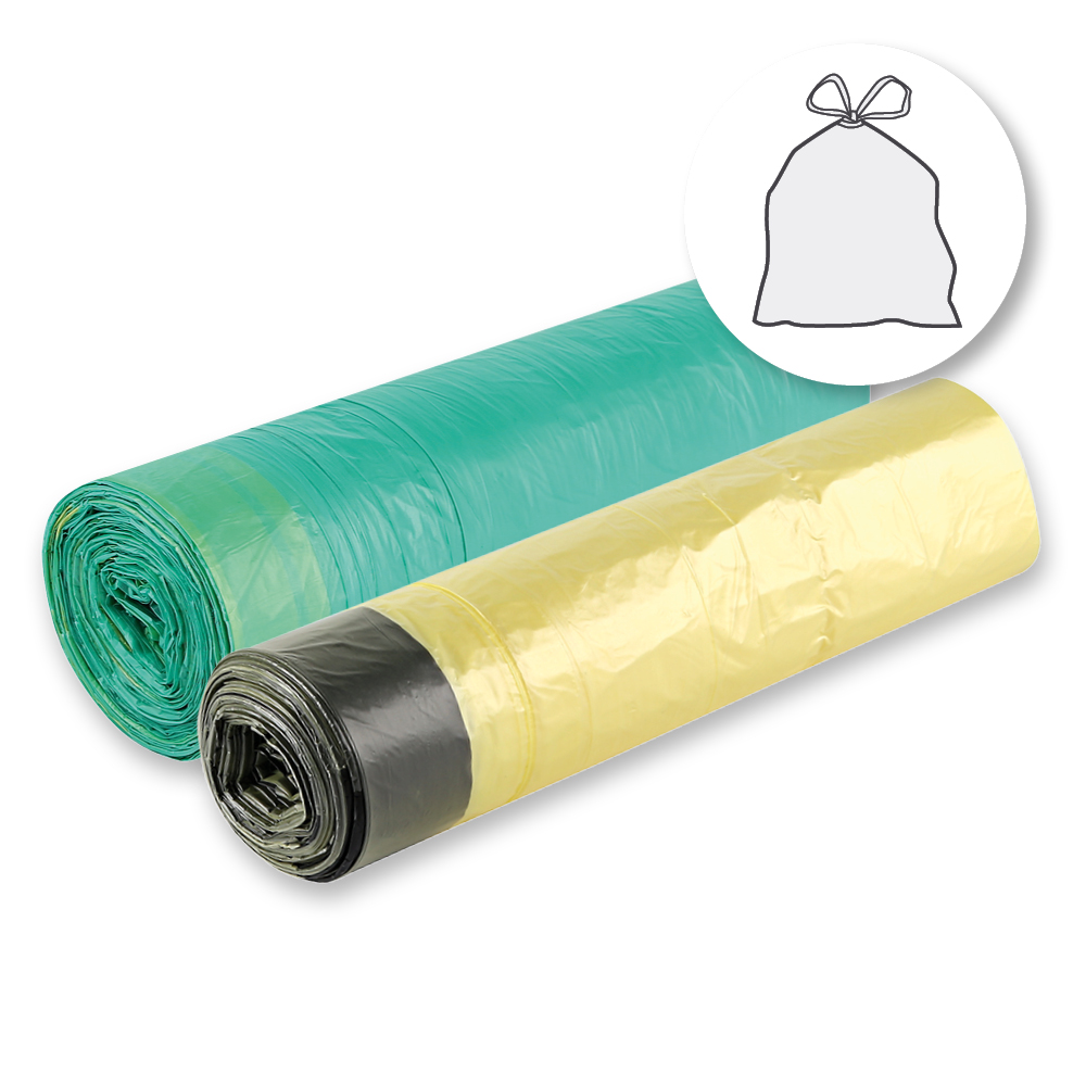 Garbage bags with drawstring, 60l made of HDPE on roll, preview image