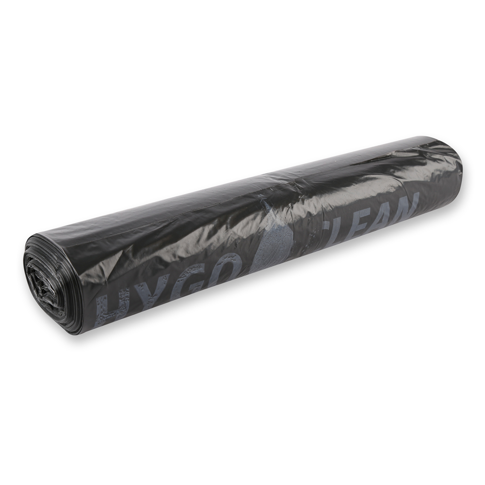 Waste bags Eco, 120 l made of LDPE on roll in black in the oblique view